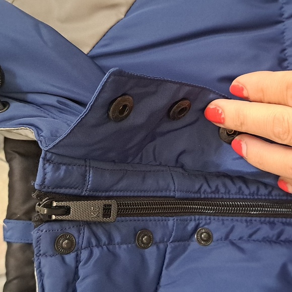 Kenneth Cole New York Blue/Gray Hooded Winter puffer Coat. Size Large NWT - Picture 5 of 16